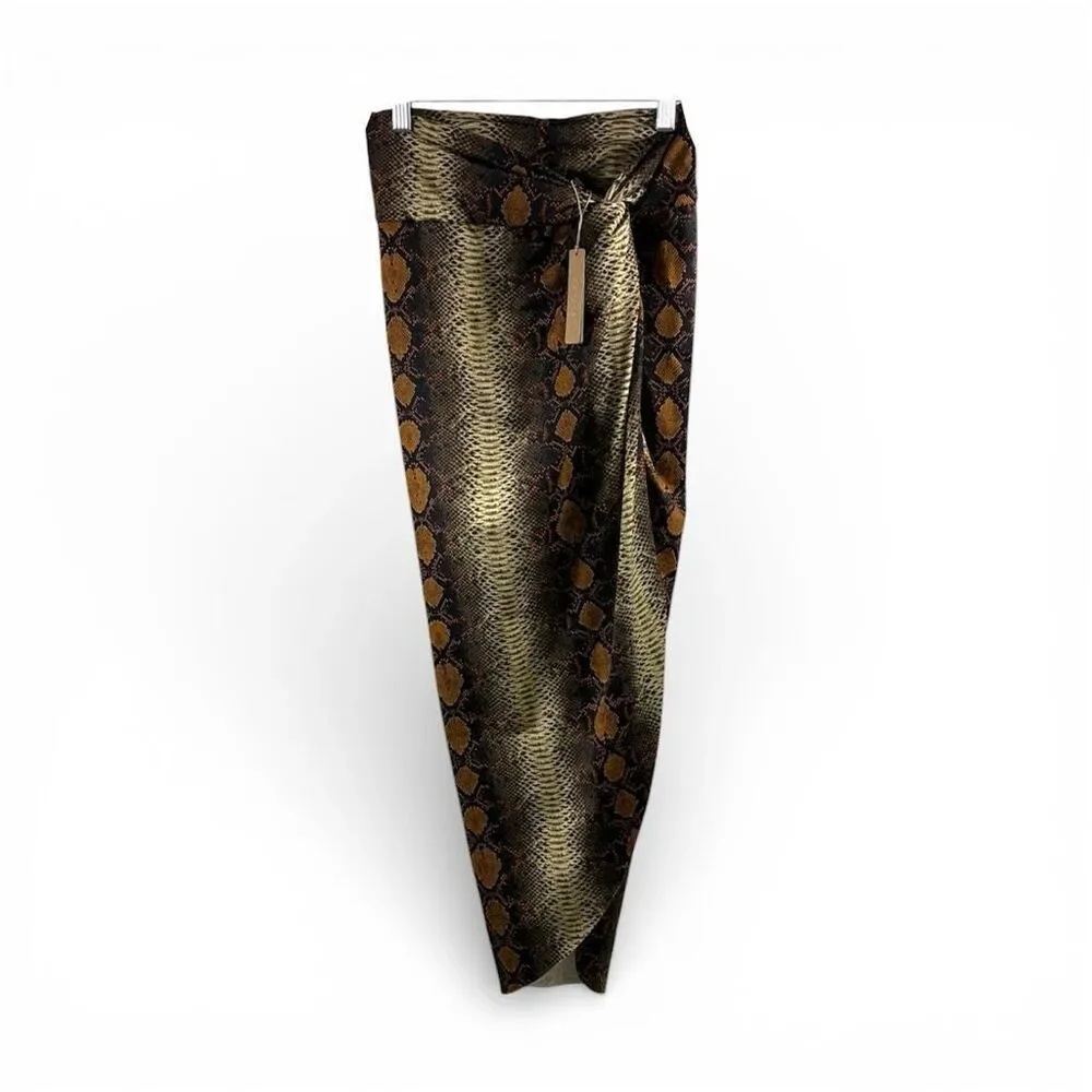 SKIMS NWT Swim Sarong in Desert Snake Print Size XS